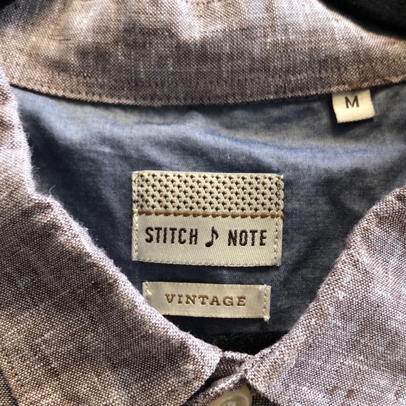 Men’s Stitch Note linen button down - Picture 2 of 3